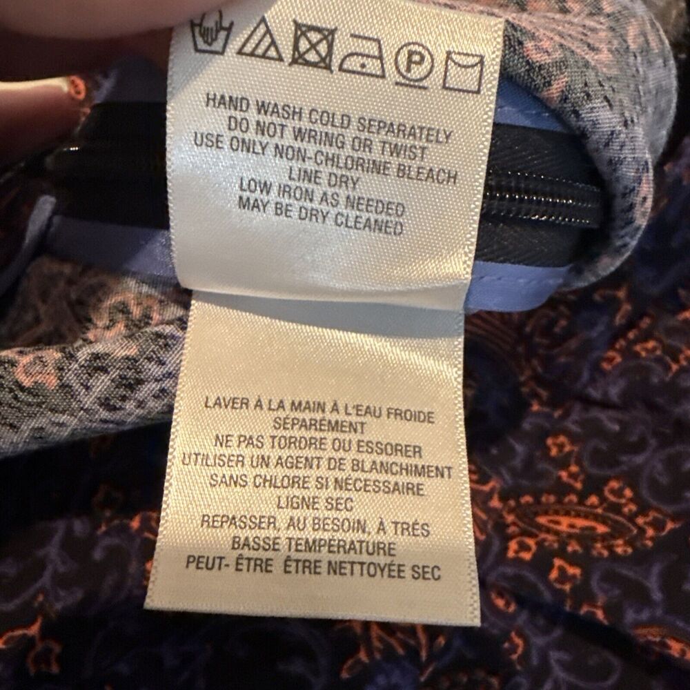 Elevenses Anthropologie Pants Paisley Wide Leg Palazzo Boho Flowy Purple Size 12 - Picture 12 of 12
